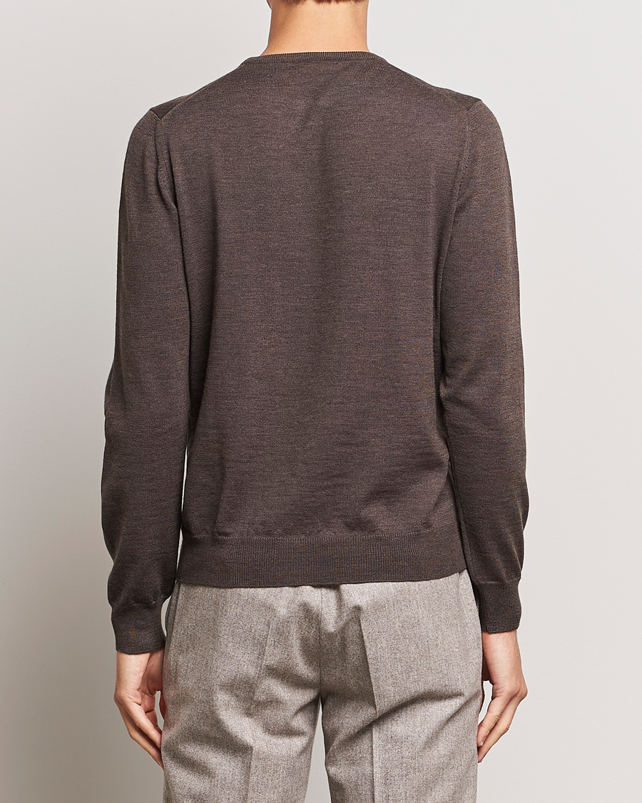 Herren | Pullover | Gran Sasso | Merino Fashion Fit Crew Neck Pullover Brown