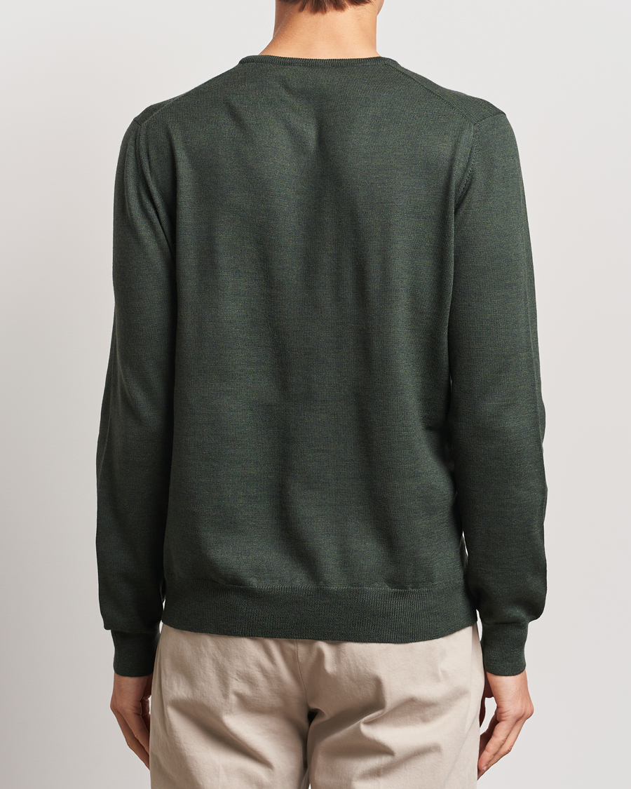 Herren | Pullover | Gran Sasso | Merino Fashion Fit Crew Neck Pullover Olive Green