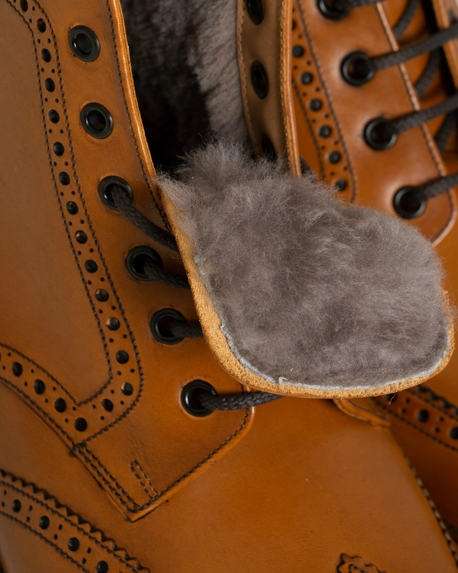 Herren | Boots | Loake 1880 | Wolf Premium Fur Lined Brogue Tan Burnished Calf