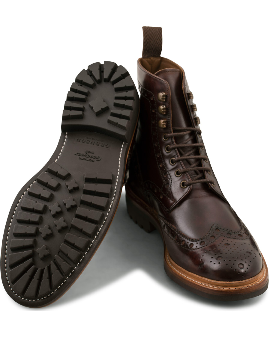 Herren | Grenson Fred Brogue Boot Commando Sole Brown Calf | Grenson | Fred Brogue Boot Commando Sole Brown Calf