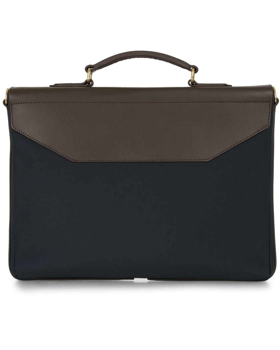 Herren | Mismo M/S Bureau Nylon Briefcase Navy/Dark Brown | Mismo | M/S Bureau Nylon Briefcase Navy/Dark Brown