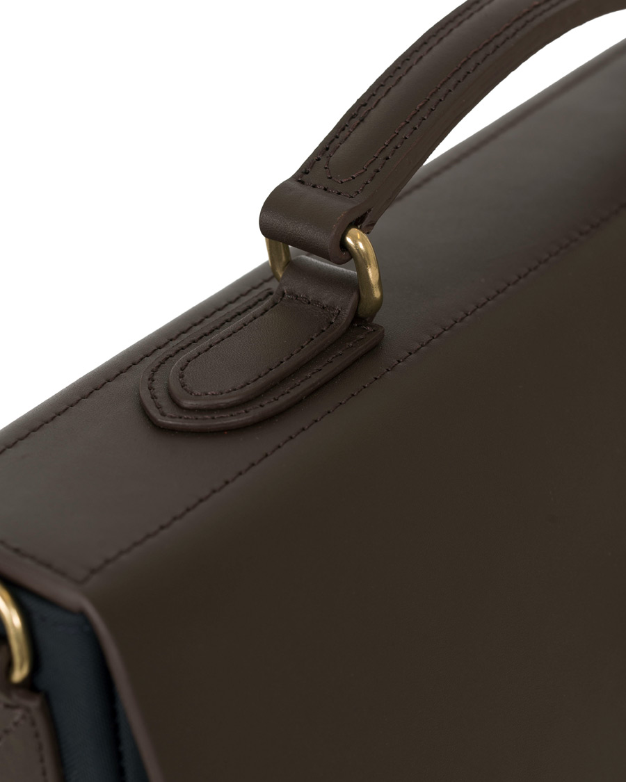 Herren | Mismo M/S Bureau Nylon Briefcase Navy/Dark Brown | Mismo | M/S Bureau Nylon Briefcase Navy/Dark Brown