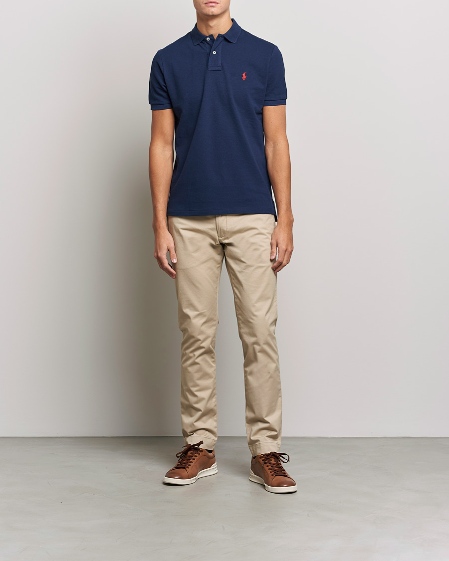 Herren | Poloshirt | Polo Ralph Lauren | Custom Slim Fit Polo Newport Navy