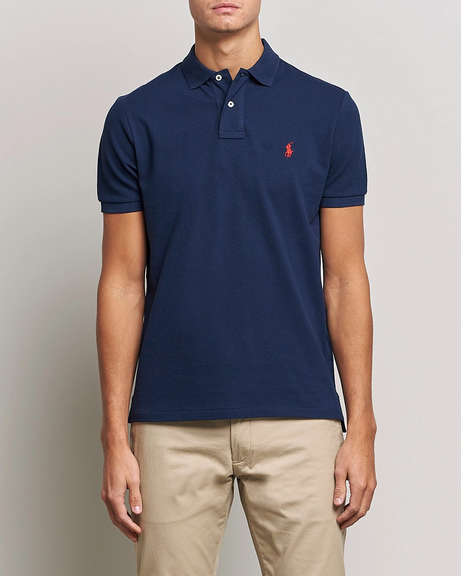 Herren | Kurzarm-Poloshirts | Polo Ralph Lauren | Custom Slim Fit Polo Newport Navy