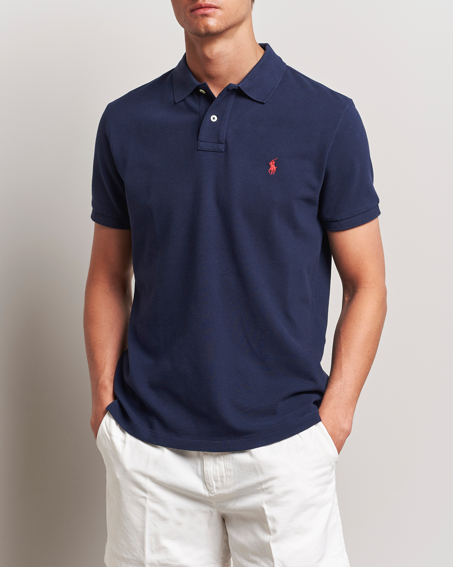 Herren | Poloshirt | Polo Ralph Lauren | Custom Slim Fit Polo Newport Navy