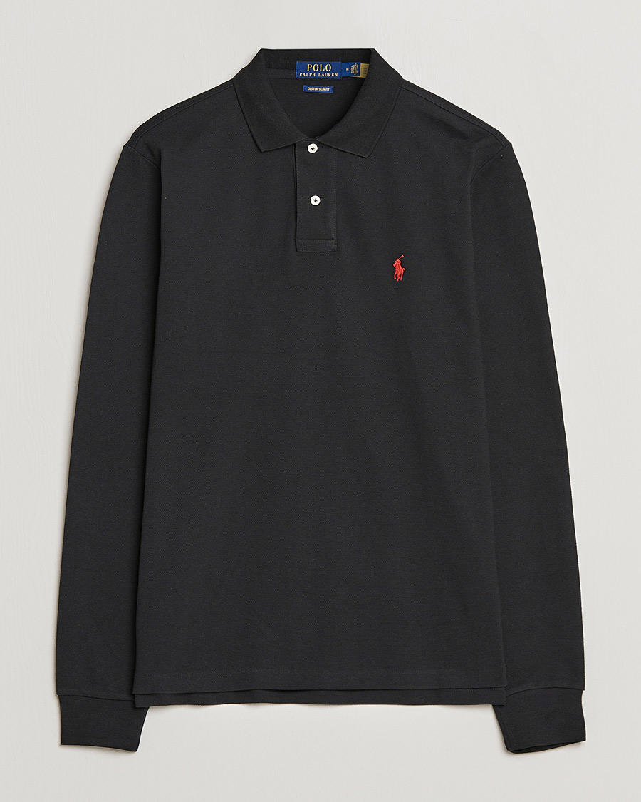 Herren | Poloshirt | Polo Ralph Lauren | Custom Slim Fit Long Sleeve Polo Polo Black