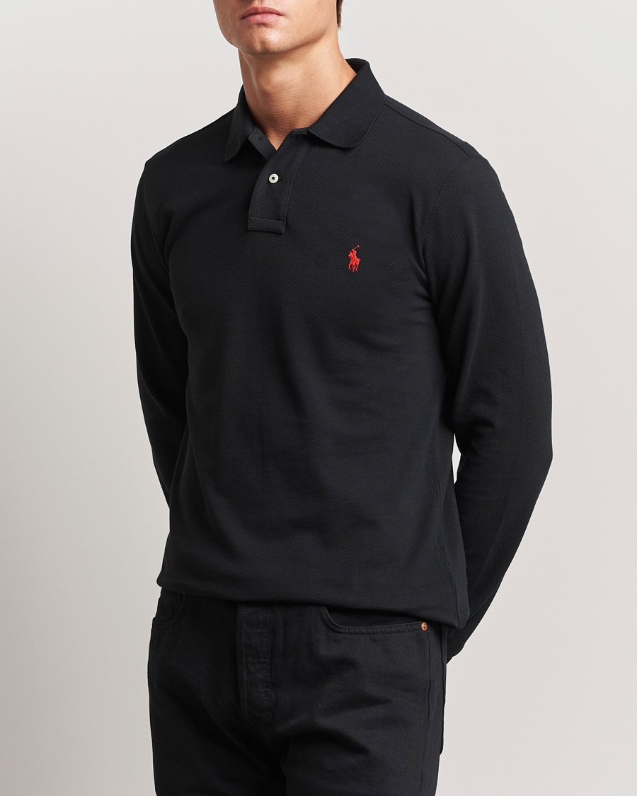 Herren | Poloshirt | Polo Ralph Lauren | Custom Slim Fit Long Sleeve Polo Polo Black