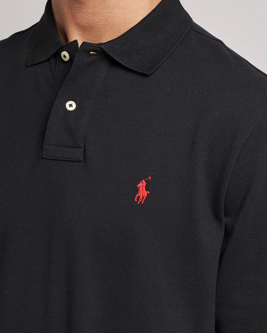 Herren | Poloshirt | Polo Ralph Lauren | Custom Slim Fit Long Sleeve Polo Polo Black