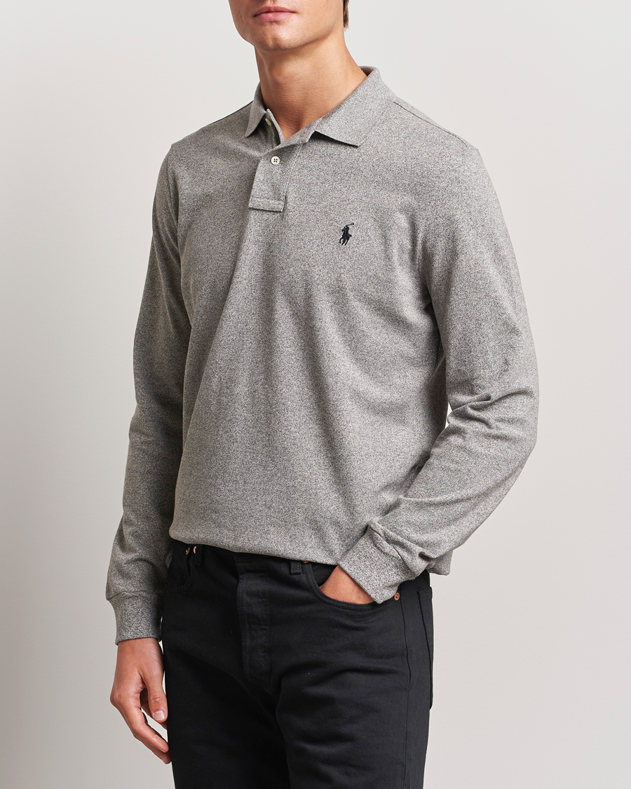 Herr | Pikéer | Polo Ralph Lauren | Custom Slim Fit Long Sleeve Polo Canterbury Heather