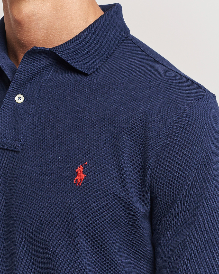 Herren | Poloshirts | Polo Ralph Lauren | Custom Slim Fit Long Sleeve Polo Newport Navy