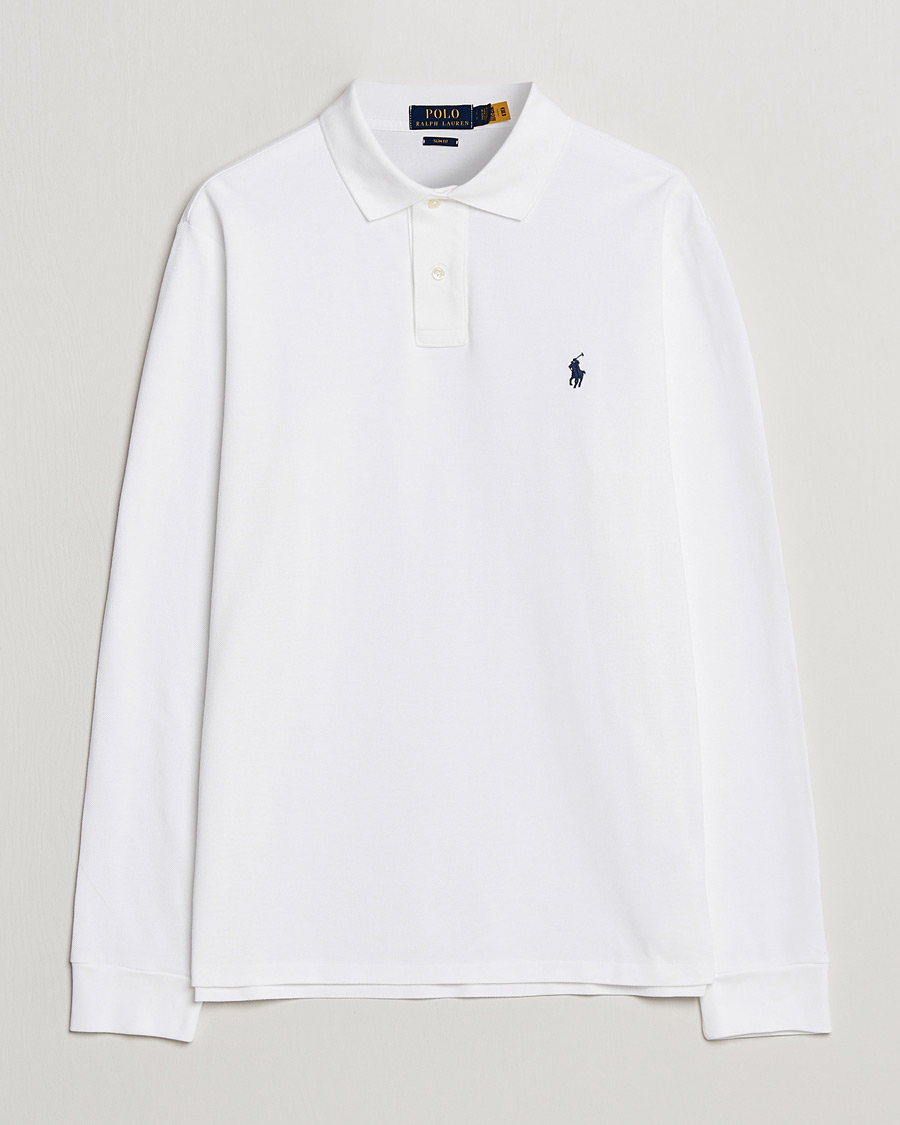 Herren | Poloshirts | Polo Ralph Lauren | Slim Fit Long Sleeve Polo White