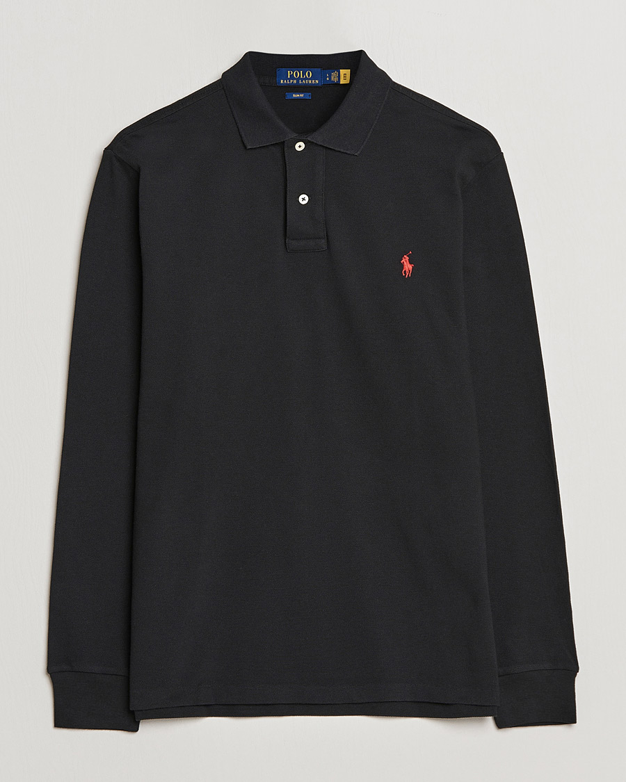 Herren | Poloshirts | Polo Ralph Lauren | Slim Fit Long Sleeve Polo Polo Black
