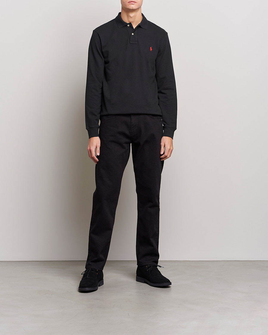 Herren | Poloshirts | Polo Ralph Lauren | Slim Fit Long Sleeve Polo Polo Black