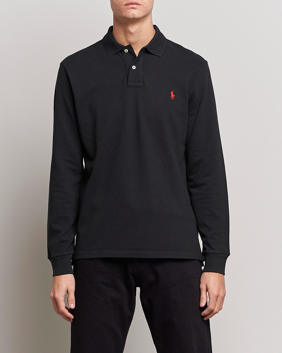 Herren | Poloshirt | Polo Ralph Lauren | Slim Fit Long Sleeve Polo Polo Black