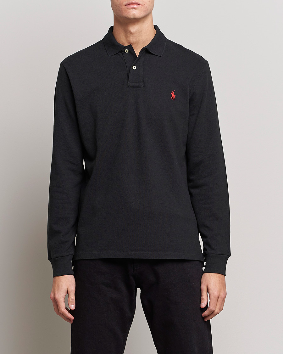 Herren | Poloshirts | Polo Ralph Lauren | Slim Fit Long Sleeve Polo Polo Black