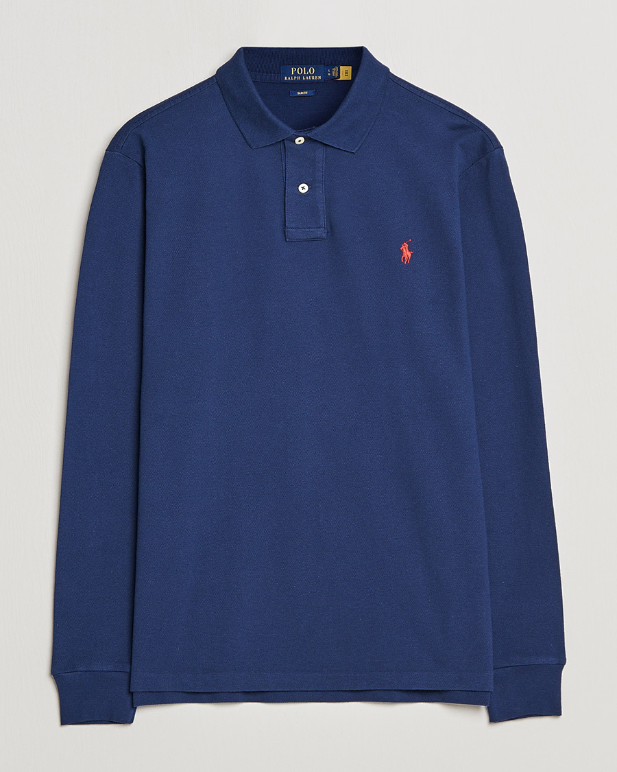 Herren | Langarm-Poloshirts | Polo Ralph Lauren | Slim Fit Long Sleeve Polo Newport Navy