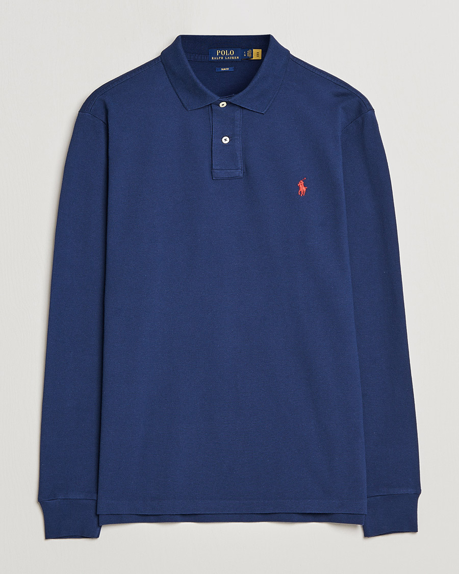 Herren | Poloshirts | Polo Ralph Lauren | Slim Fit Long Sleeve Polo Newport Navy