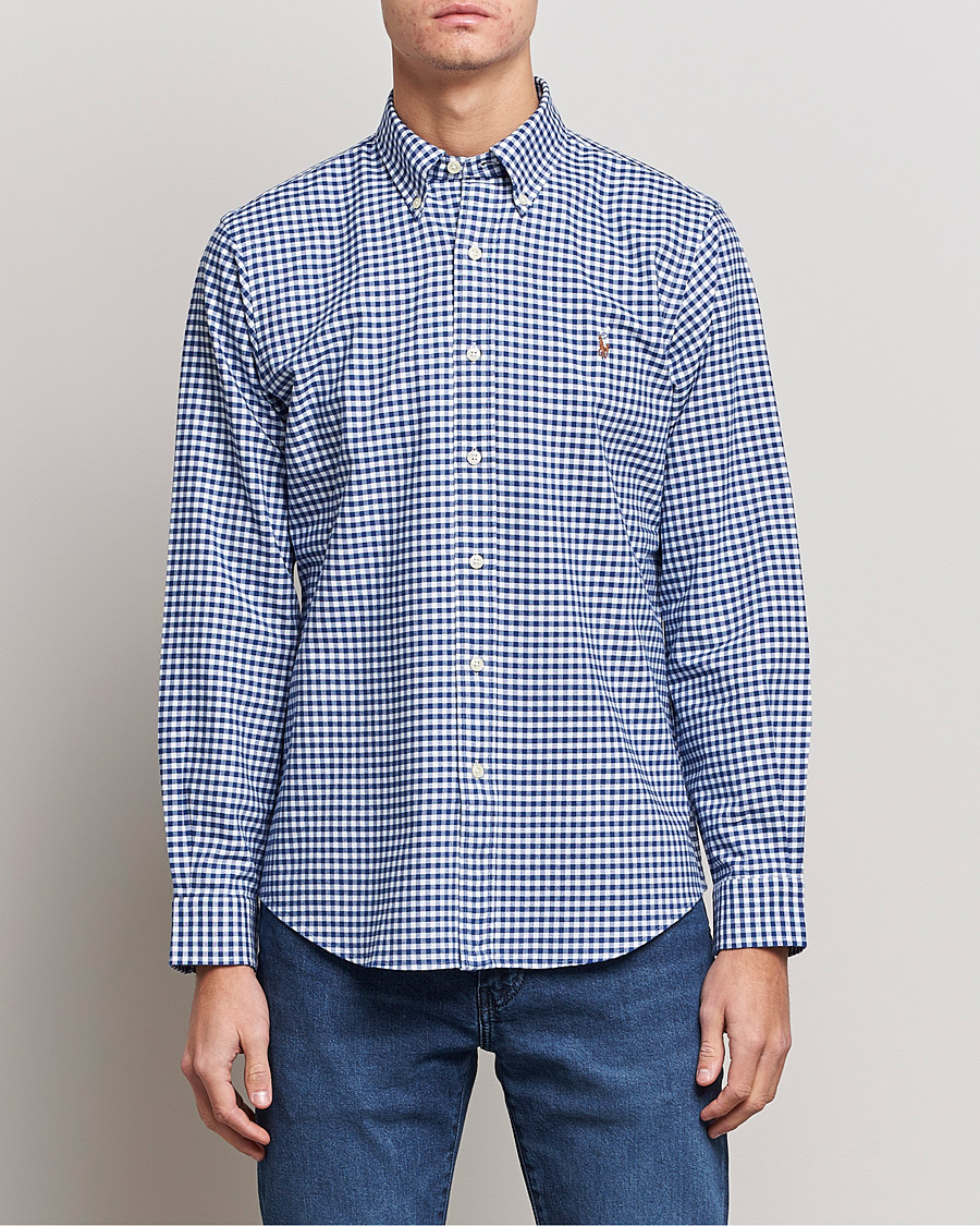 Herren |  | Polo Ralph Lauren | Custom Fit Oxford Gingham Shirt Blue/White