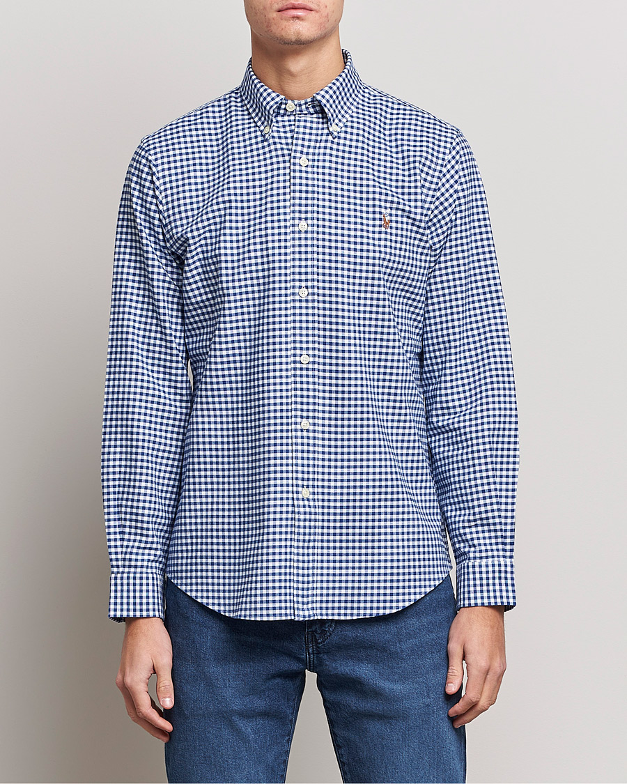 Herren | Hemden | Polo Ralph Lauren | Custom Fit Oxford Gingham Shirt Blue/White