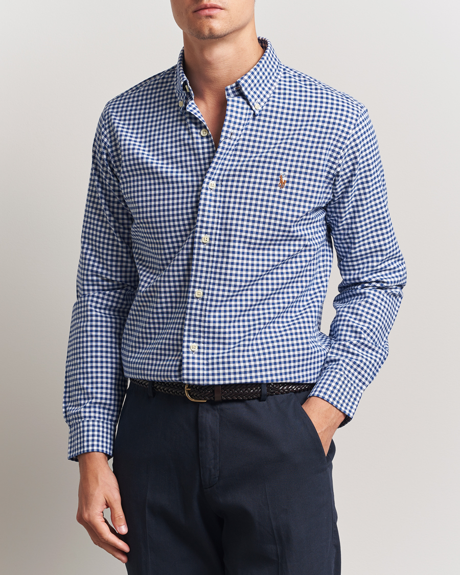 Herren | Hemden | Polo Ralph Lauren | Custom Fit Oxford Gingham Shirt Blue/White