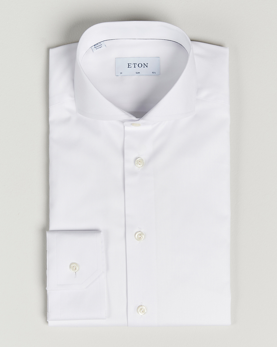 Herren | Hemden | Eton | Slim Fit Twill Cut Away Shirt White