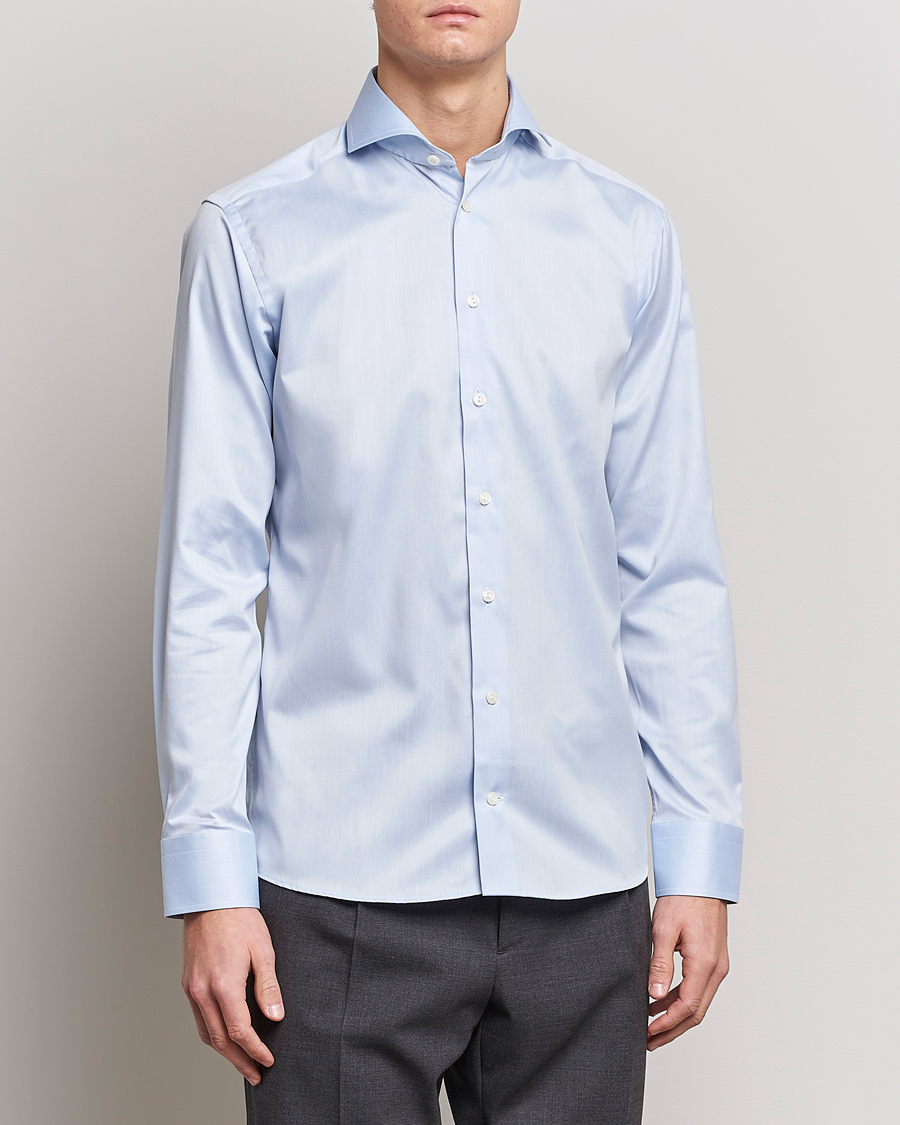 Herren | Hemden | Eton | Slim Fit Twill Cut Away Shirt Light Blue