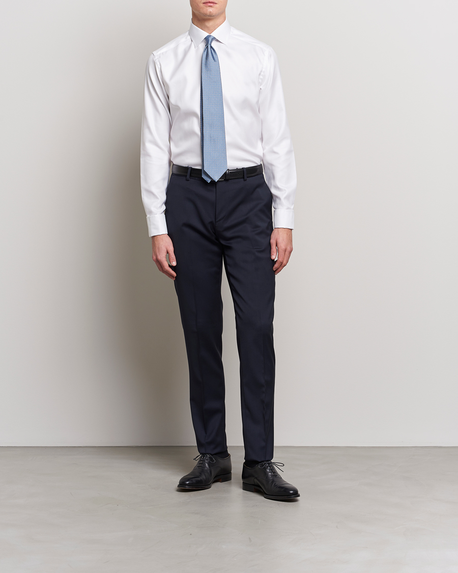 Herren | Hemden | Eton | Slim Fit Twill Double Cuff Shirt White