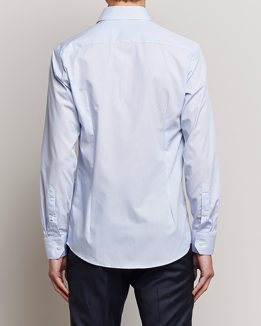 Herren | Hemden | Eton | Slim Fit Poplin Thin Stripe Shirt Blue/White