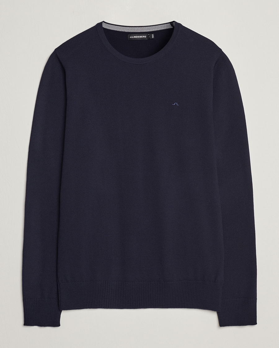 Herren | Pullover | J.Lindeberg | Lyle True Merino Crew Neck Pullover Navy