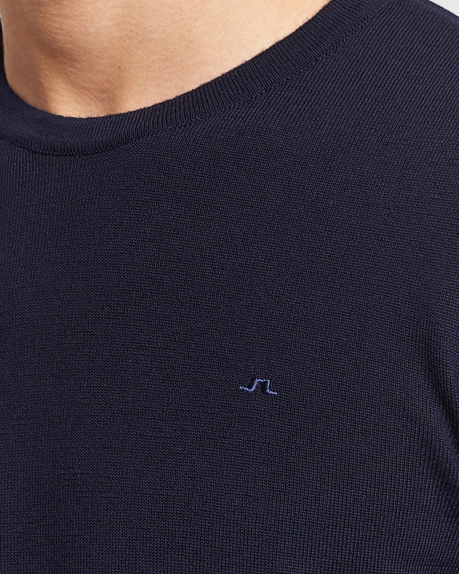 Herren | Pullover | J.Lindeberg | Lyle True Merino Crew Neck Pullover Navy