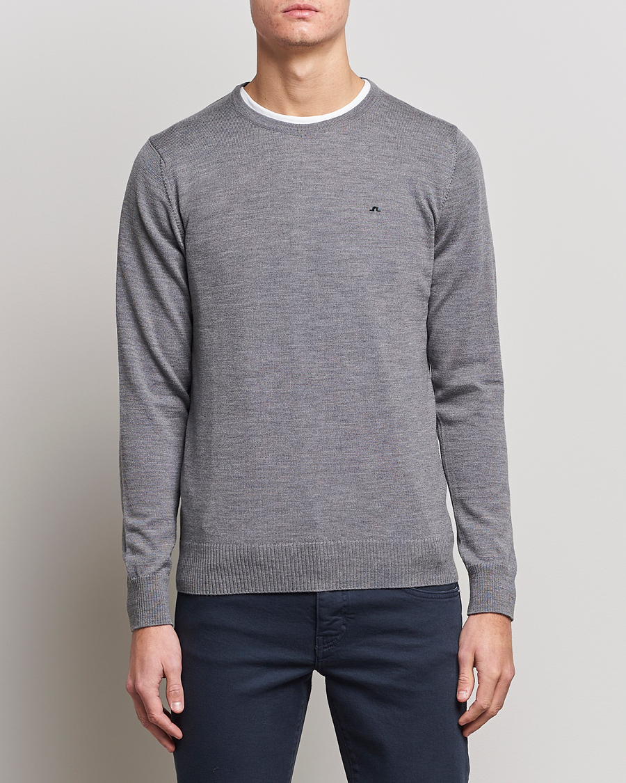 Herren | Rundausschnitt | J.Lindeberg | Lyle True Merino Crew Neck Pullover Grey