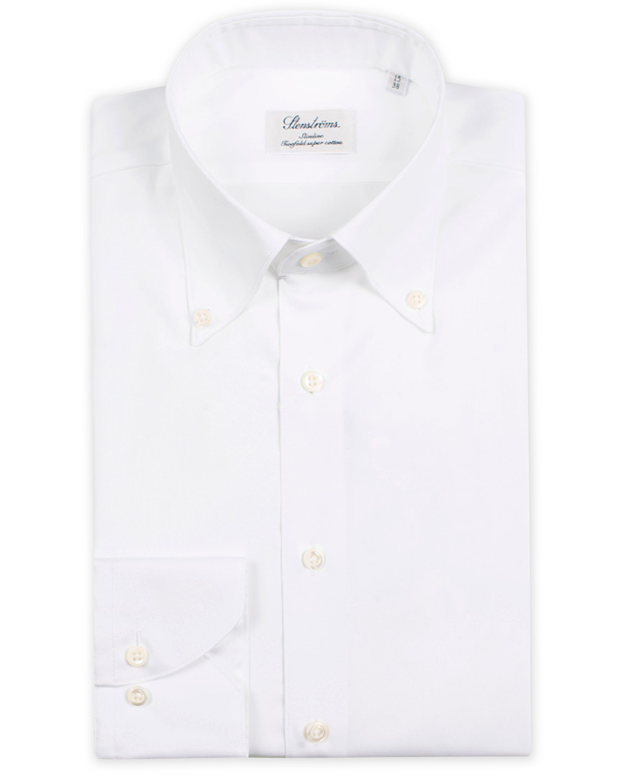 Herren | Hemden | Stenströms | Slimline Button Down Shirt White