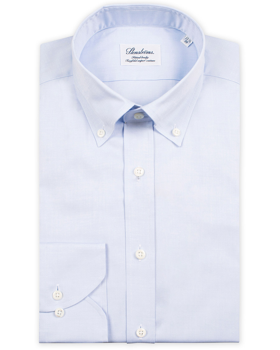 Herren | Hemden | Stenströms | Fitted Body Button Down Shirt Light Blue