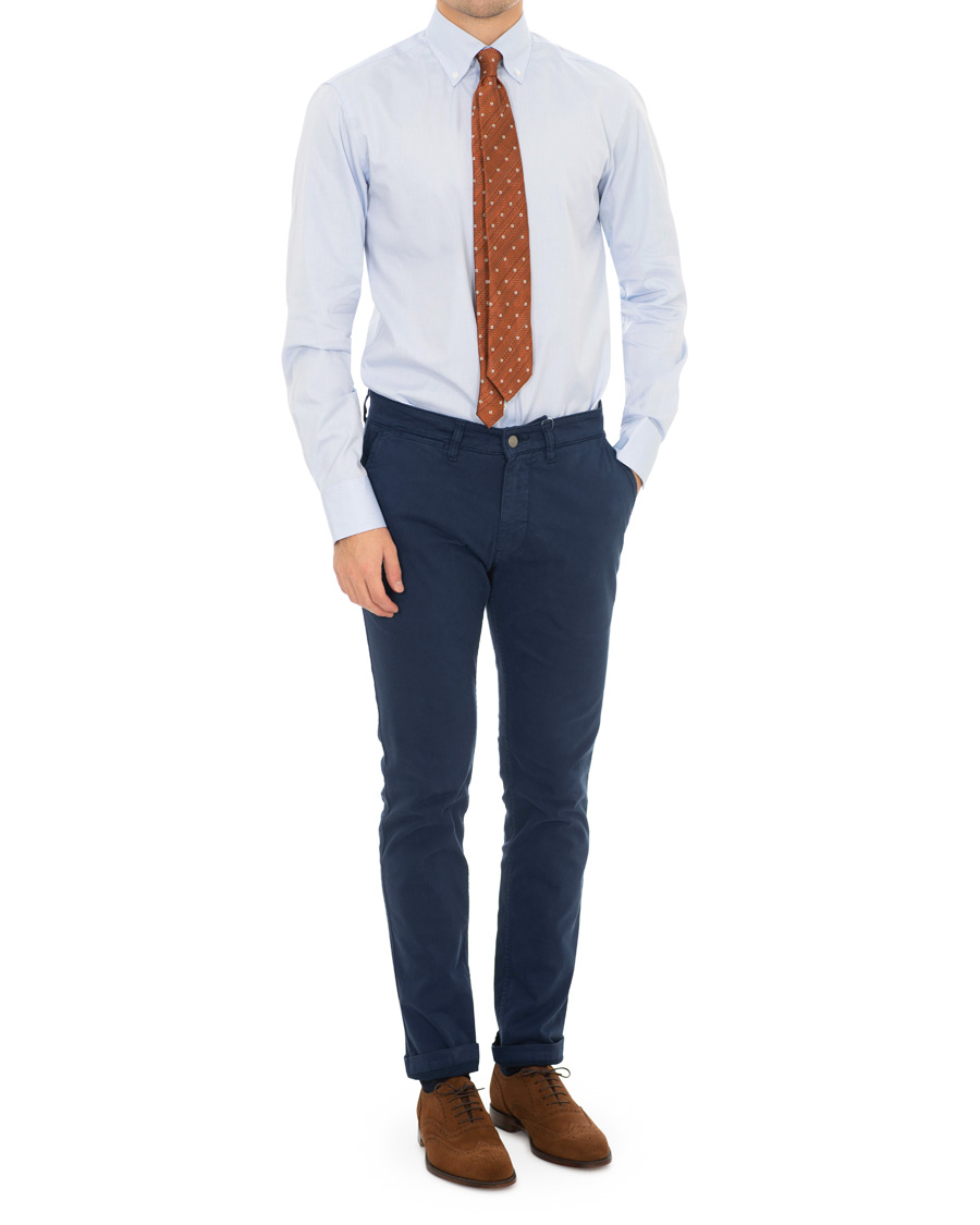 Herren | Hemden | Stenströms | Fitted Body Button Down Shirt Light Blue