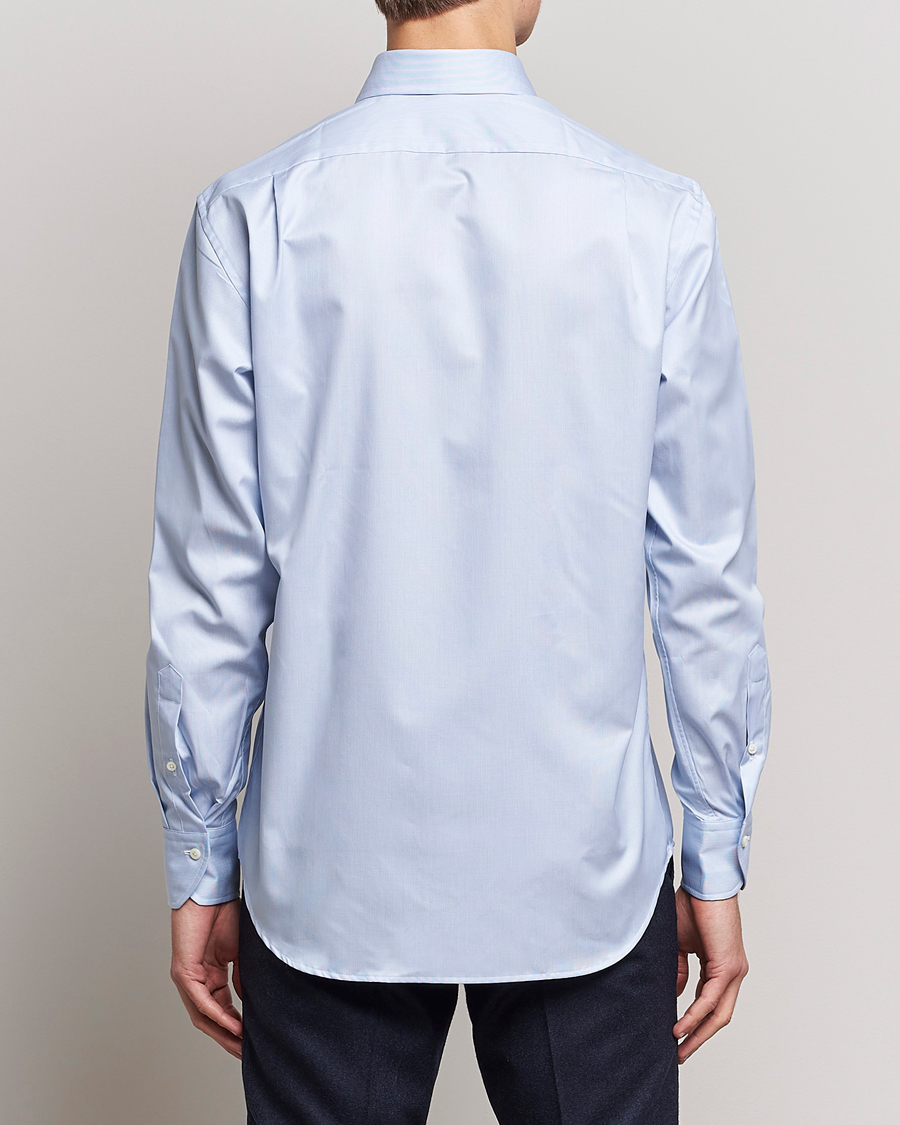 Herren | Hemden | Stenströms | Fitted Body Thin Stripe Shirt White/Blue