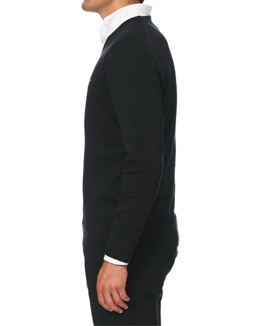 Herren | Pullover | Tommy Hilfiger | Cotton/Silk V-Neck Pullover Flag Black