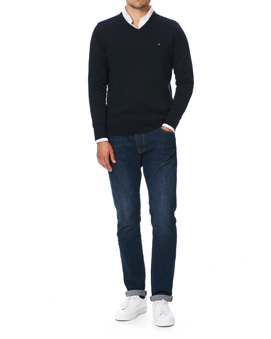 Herren | Pullover | Tommy Hilfiger | Cotton/Silk V-Neck Pullover Sky Captain