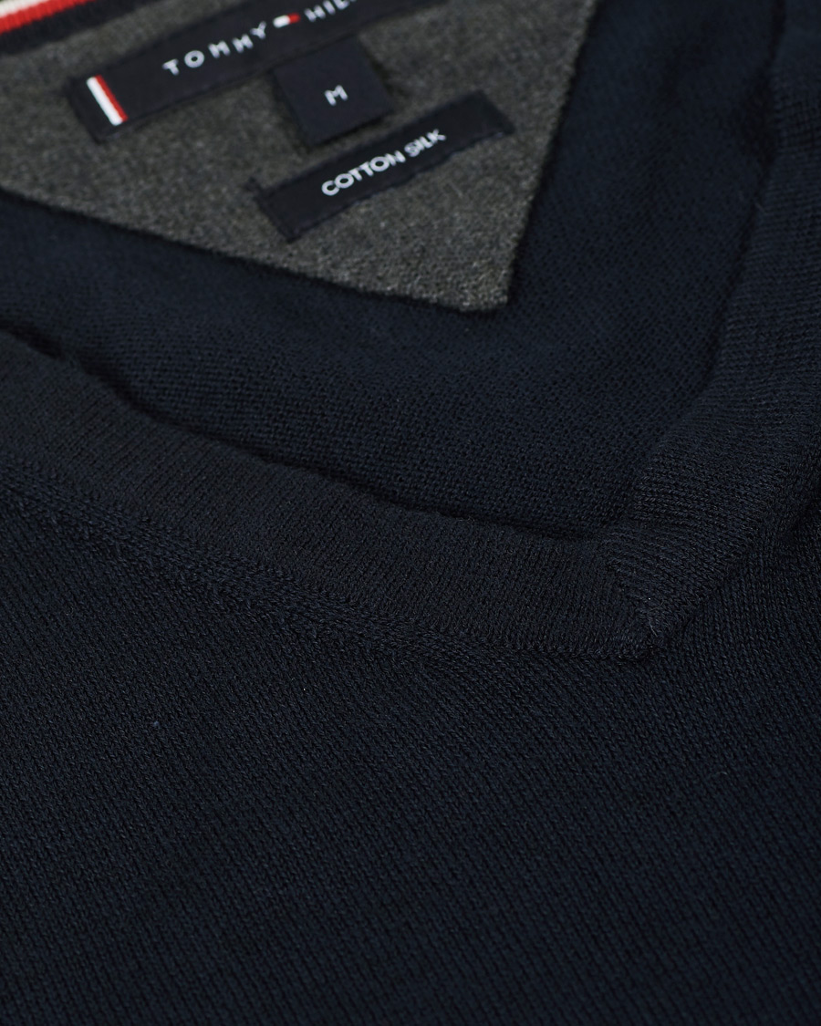 Herren | Pullover | Tommy Hilfiger | Cotton/Silk V-Neck Pullover Sky Captain