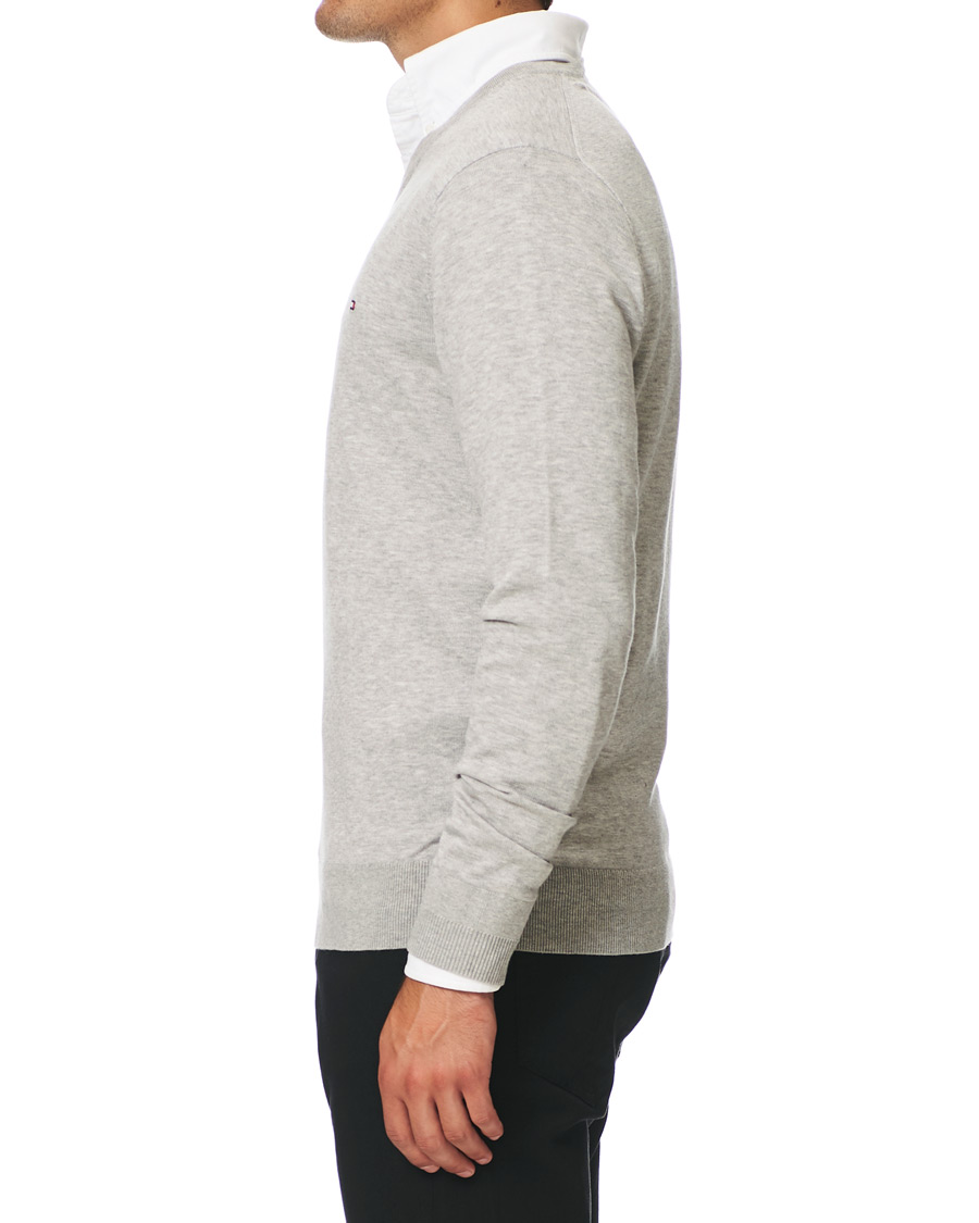 Herren | Pullover | Tommy Hilfiger | Cotton/Silk V-Neck Pullover Cloud Heather