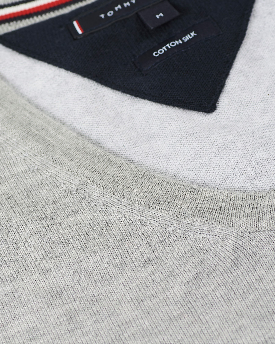 Herren | Pullover | Tommy Hilfiger | Cotton/Silk V-Neck Pullover Cloud Heather