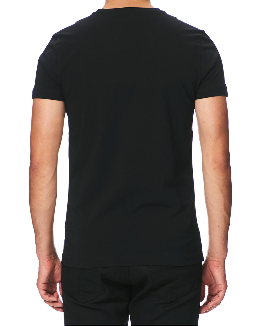 Herren | T-Shirts | Tommy Hilfiger | Slim Fit Stretch V-Neck Tee Flag Black