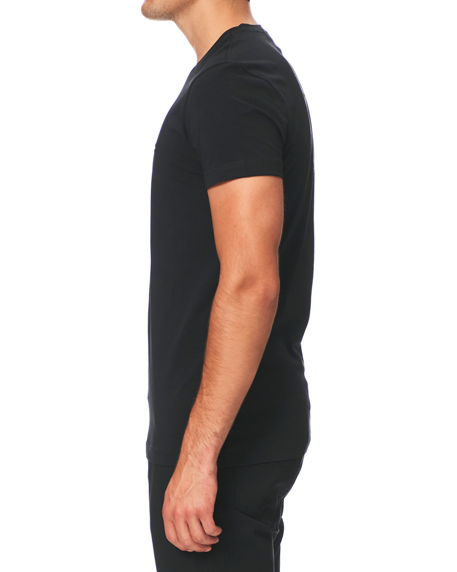 Herren | T-Shirts | Tommy Hilfiger | Slim Fit Stretch V-Neck Tee Flag Black