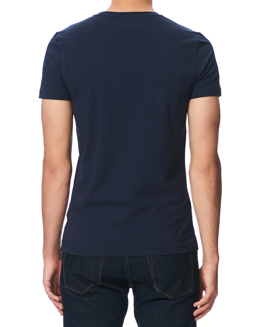 Herren | T-Shirts | Tommy Hilfiger | Slim Fit Stretch V-Neck Tee Navy Blazer