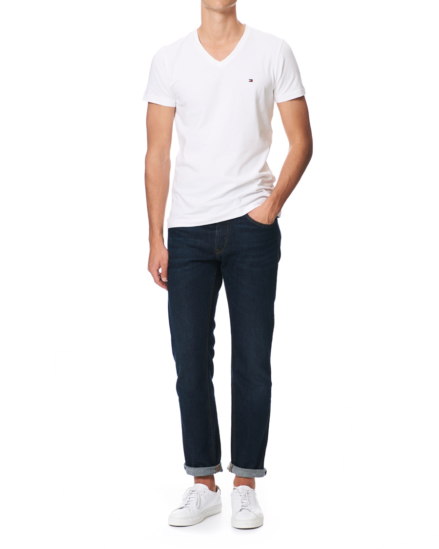 Herren | T-Shirts | Tommy Hilfiger | Slim Fit Stretch V-Neck Tee Bright White