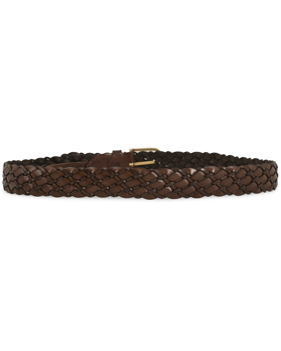 Herren | Morris Braided Leather 3,5 cm Belt Dark Brown | Morris | Braided Leather 3,5 cm Belt Dark Brown