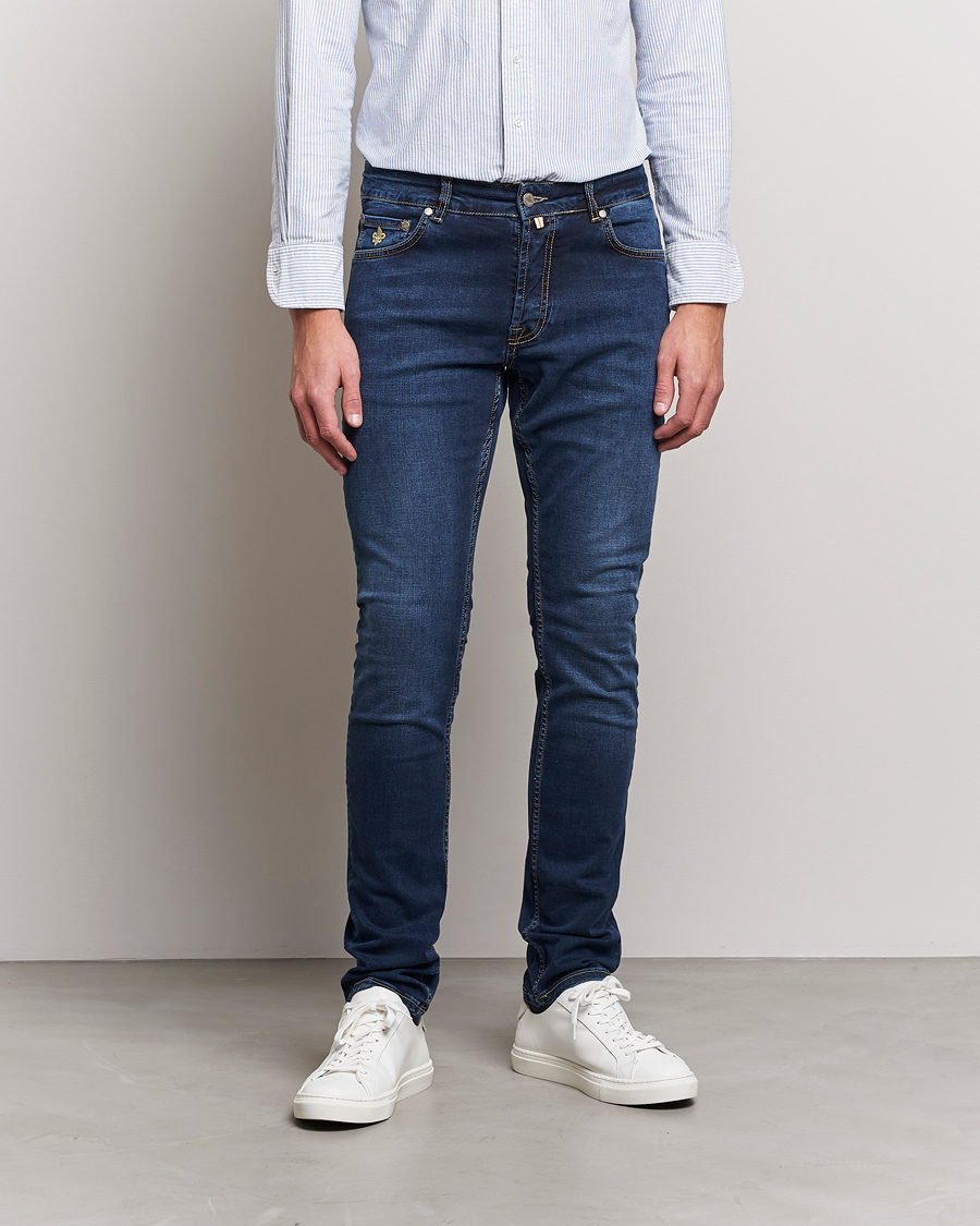 Herren | Morris | Morris | Steve Satin Jeans Dark Wash