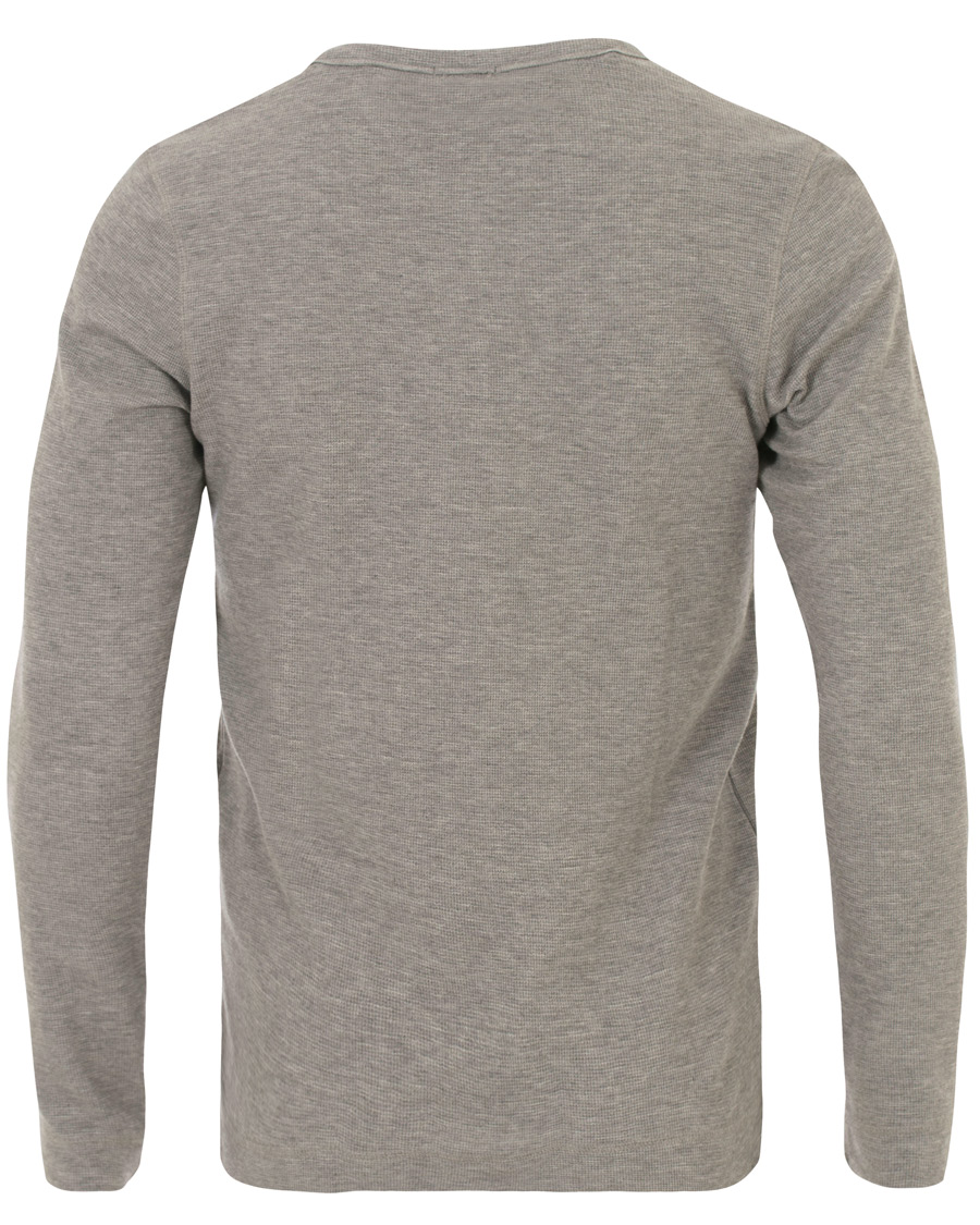 Herren | Pullover | BOSS ORANGE | BOSS Casual Trix Fine Heather Waffle Henley Mid Grey Melange