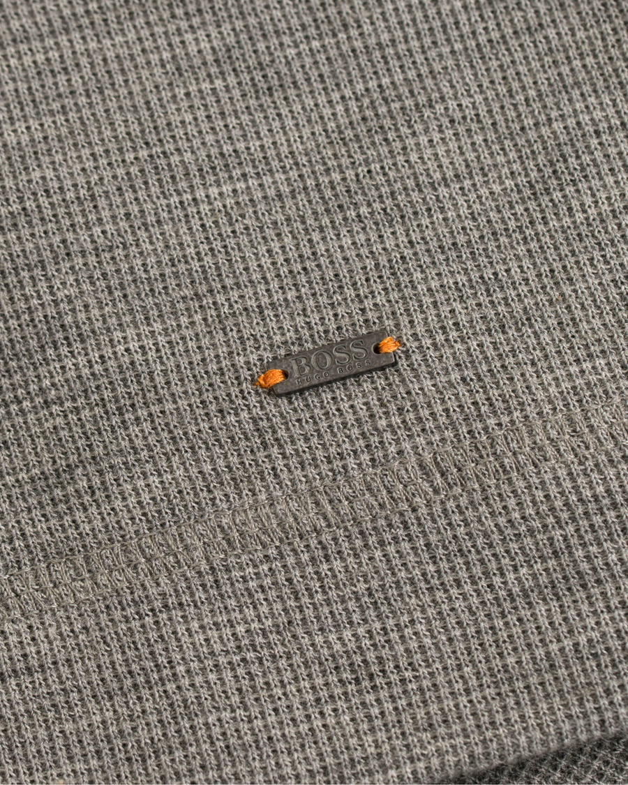 Herren | Pullover | BOSS ORANGE | BOSS Casual Trix Fine Heather Waffle Henley Mid Grey Melange