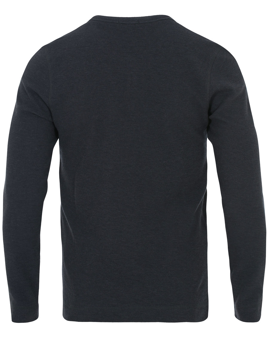 Herren | Pullover | BOSS ORANGE | BOSS Casual Trix Fine Heather Waffle Henley Navy