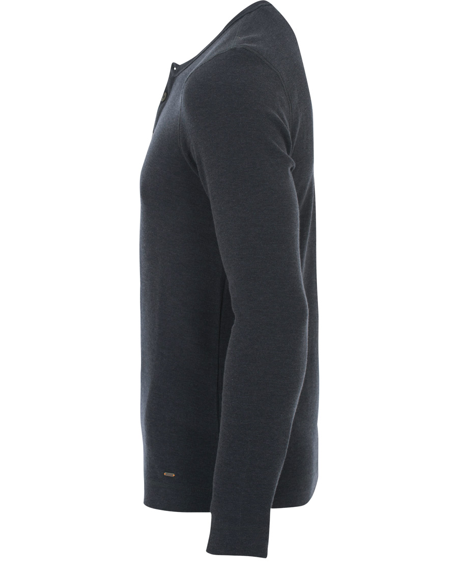 Herren | Pullover | BOSS ORANGE | BOSS Casual Trix Fine Heather Waffle Henley Navy